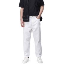 Rare Rabbit White Solid Loose Fit Jeans