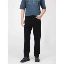 Rare Rabbit Black Solid Regular Fit Jeans