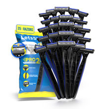 LetsShave Pro 2 Blade Plus Disposable Shaving Razor For Men - Pack Of 20+5