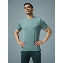 Technosport Aqua Men Solid Slim Fit Round Neck Sports T-Shirt with Double Cool