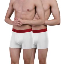 FREECULTR Mens Underwear AntiBacterial Micromodal AntiChaffing Trunk, Pack of 2 - White