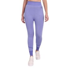 Heka Breathable And Fulgar Nylon Knitted Ever-lux Melange Seamless Comfort-fit Purple Tights