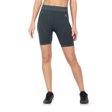 Heka Seamless Workout Shorts For Women, Gym Exercise Compression Yoga Skyu Grey Short