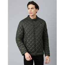 WOODLAND Mens Solid Full Sleeves Green Jacket