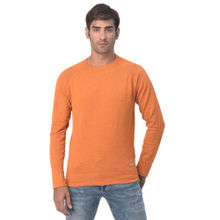 WOODLAND Mens Solid Full Sleeves Orange Sweater