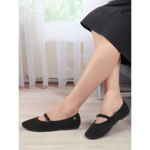 ELLE Black Women's Comfortable Buckled Mary Jane Ballerina