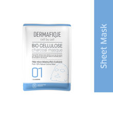 Dermafique Bio Cellulose Charcoal Face Serum Sheet Mask with Salicylic Acid, Hyaluronic Acid