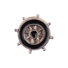 The Tie Hub Sailor Wheel Silver Mini Metal Lapel Pin