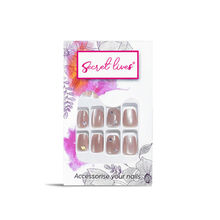 Secret Lives Cats Eye Miler Effect Nude Brown Color Press On Nails