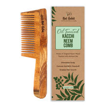 Nat Habit Oil Treated Kacchi Neem Ayurvedic Wooden Comb - Fine Tooth for Frizz Control & Shine