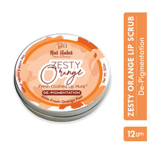 Nat Habit Zesty Orange Lip Scrub for dark lips, Lightening Lip Mask for Pigmentation, Discoloration