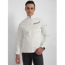 Allen Solly Men White Solid Full Sleeves Casual Jacket