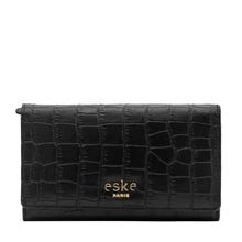 Eske Paris Kryssa Leather womens wallet,Black