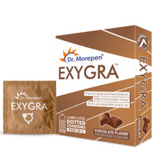 Dr. Morepen Exygra Dotted Condoms - Chocolate Flavour