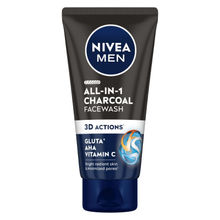 NIVEA MEN Face Wash, All in 1 Charcoal, to Detoxify & Refresh Skin with 10x Vitamin C Effect
