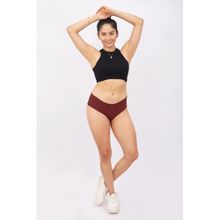 BASIQ. Seamless Hipster Underwear Brown High Waist