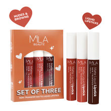 Mila Beauté Non Transfer Nudes & Browns Liquid Lipstick Set Of 3 Matte Finish