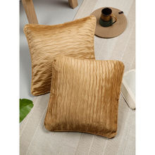 Rosara Home Fabric Manipulation Square Cushion Covers (Pack Of 2)