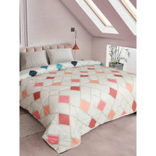Rosara Home Pink Geometric Cotton Reversible Quilted Ac Comforter
