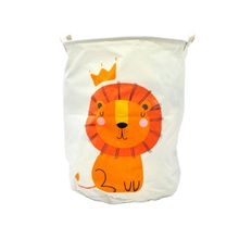 EZ Life Loving Lion White Orange Laundry Basket Kids Toys Basket (40 x 50 cms) 1 Pc