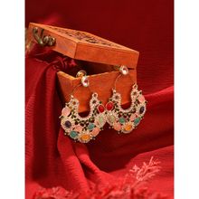 Zaveri Pearls Multi-Color Dazzling Stones Embellished Ethnic Dangle Earring - ZPFK16396