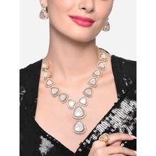Zaveri Pearls Gold Tone Stones & AD Necklace Earring & Ring Set - ZPFK16492