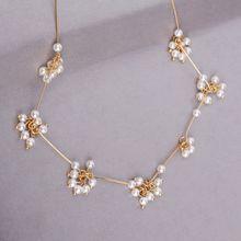 Ferosh Abilene Pearl Bunch Golden Necklace