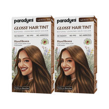 Paradyes Hazel Brown Glossy Hair Tint Semi-Permanent 5.0 Light Brown Creme Color - Pack Of 2