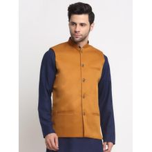 Kraft India Mens Twill Cotton Mustard Nehru Jacket