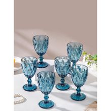 Nestasia Set of 6 Blue Crystal Red Wine Glass 300 ml