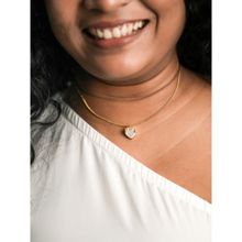 Ethnic Andaz Melting Heart Mother of Pearl Neckchain- Gold