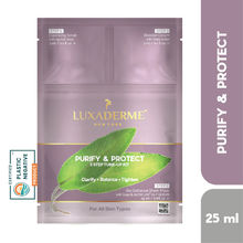 LuxaDerme Purify & Protect 3 Step Tune-up Kit - Cleansing Scrub, Bio Cellulose Mask, Booster Cream