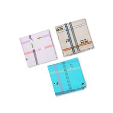 hexafun 100 Perc Organic Cotton Mens Hankies, Pack of 3, Office Theme