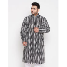 Vastramay Plus Mens Black Pure Cotton Kurta