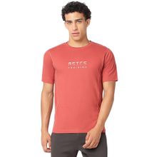 ASICS Men Coral Contrast Stitch Solid T-shirt