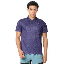 ASICS Men Purple Printed Polo T-shirt