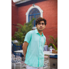 JAVINISHKA Softest Sea Green Slim Fit Unisex Modal Shirt