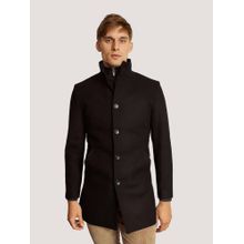 Bruun & Stengade Men Black Solid Overcoat