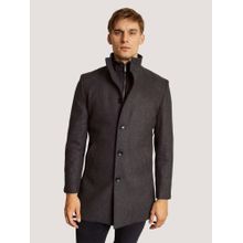 Bruun & Stengade Men Grey Solid Overcoat