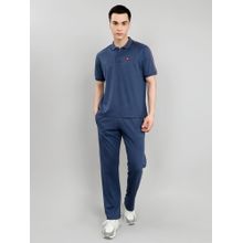 Monte Carlo Men Blue Cotton Blend Solid T-Shirt with Trackpant