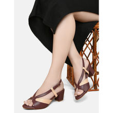 ALL TABS OPEN Women Maroon Ankle Strap Buckle Sandal Heels