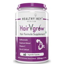 HealthyHey Nutrition Hairvgrow - Natural Hair Growth Formula Supplement - Veg Capsules