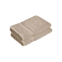 Boutique Living Luxe Loom Cotton Beige Hand Towels - (M) (Pack of 2)