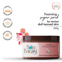 Boho Botanist Rose & Peony Sugar Body Scrub Tan Removal Glowing Skin for Dull Rough Skin