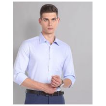 AD By Arvind Dobby Regular Fit Blue Formal Shirt