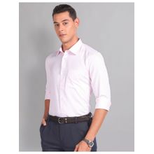AD By Arvind Vertical Stripe Twill Pink Formal Shirt