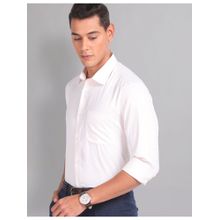 AD By Arvind Vertical Stripe Twill Yellow Formal Shirt