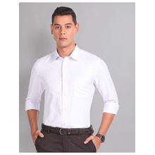 AD By Arvind Graph Check Twill White Formal Shirt