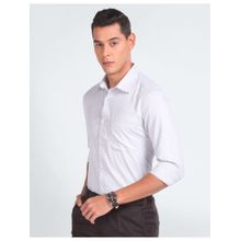 AD By Arvind Graph Check Twill Grey Formal Shirt