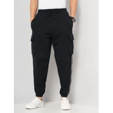 CELIO Men Black Printed Regular Fit Cotton One Piece Casual Joggers